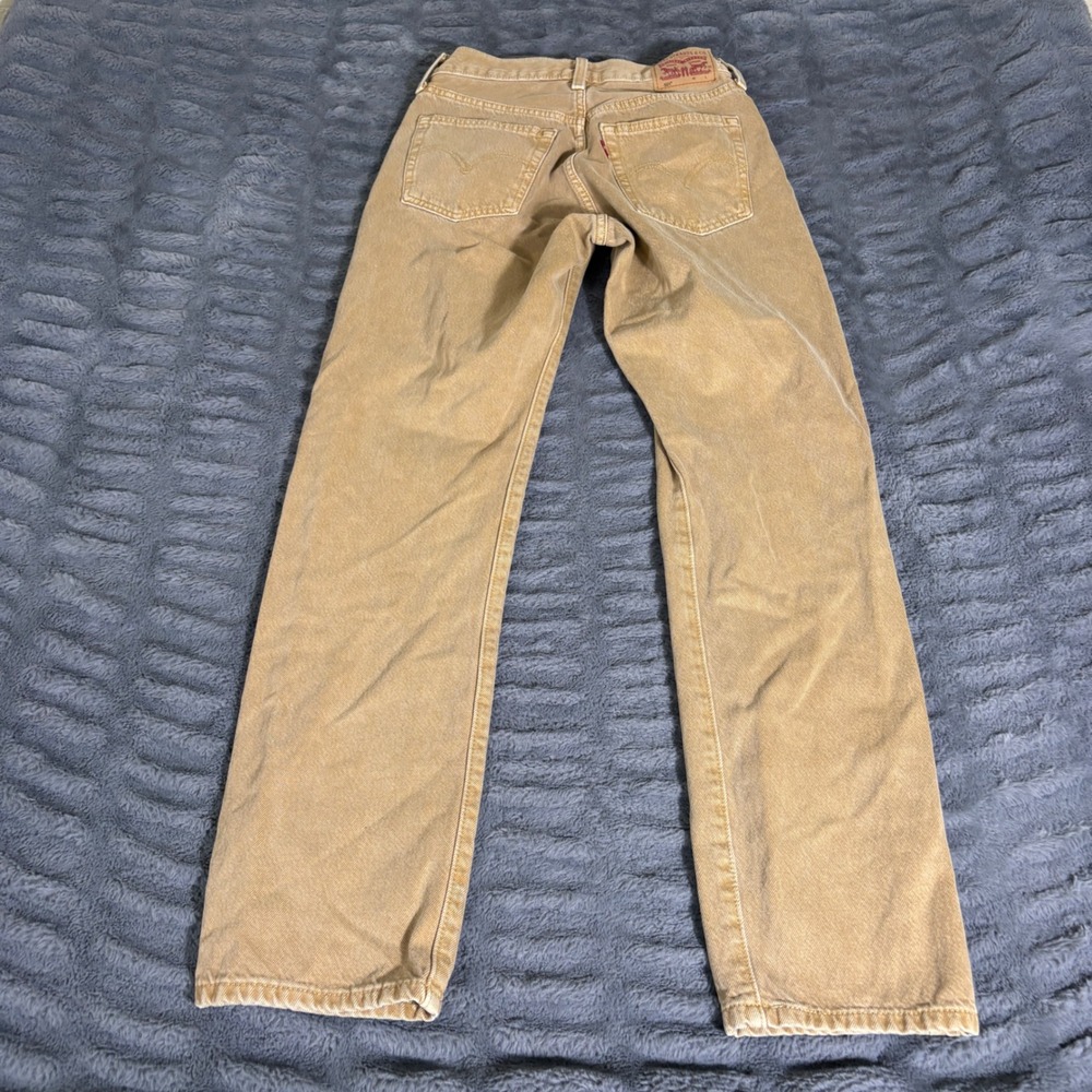 Levis 501 Original Fit Jeans Tan Khaki Denim Button Fly W25 L30 12501-0405 - Picture 2 of 8